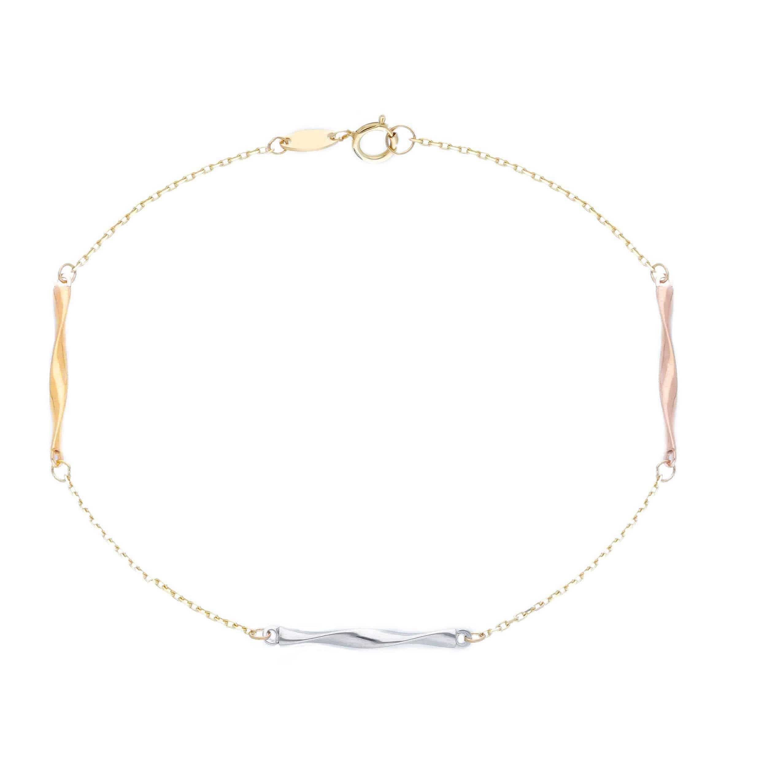 Tri-Color 14kt Gold Minimalist Element Bracelet