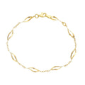 Elegant 14kt Gold Marquise-Link Station Bracelet
