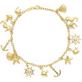 18 Karat Gold italienisches nautisches Charm-Armband – 18 cm