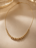 18 Karat Gelbgold Italienische Perlenkette – Elegante, texturierte, gestufte Kugelkette (45,3 cm)