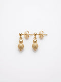 18K Italian yellow gold graduated bead drop earrings by Almas Jewellery Vienna, featuring elegant dangling bead design.