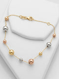 Tri-Tone 18k Italian Gold Polished Bracelet