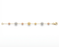Tri-tone 18k Italian gold polished bracelet by Almas Jewellery Vienna, featuring a sleek, shiny finish and elegant design.