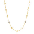 18K yellow gold Italian paperclip and circle link chain necklace by Almas Jewellery Vienna, featuring a stylish and elegant design.