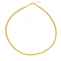 Elegant 14kt gold cloth-like necklace from Almas Jewellery Vienna, featuring a smooth, luxurious gold finish and intricate design.