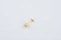 18k Yellow Gold Italian Lobe earring with light pave 6 mm bead