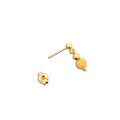 18k Yellow Gold Italian Pendant earring 3-4-5 mm beads